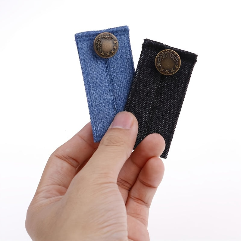 4pcs Expand Button For Pants, Waist Extender For Jeans, Trouser Hook With Long Buckle, Elastic Adjustment Waist Button, Belt Extension Buckle, Quilting Supplies