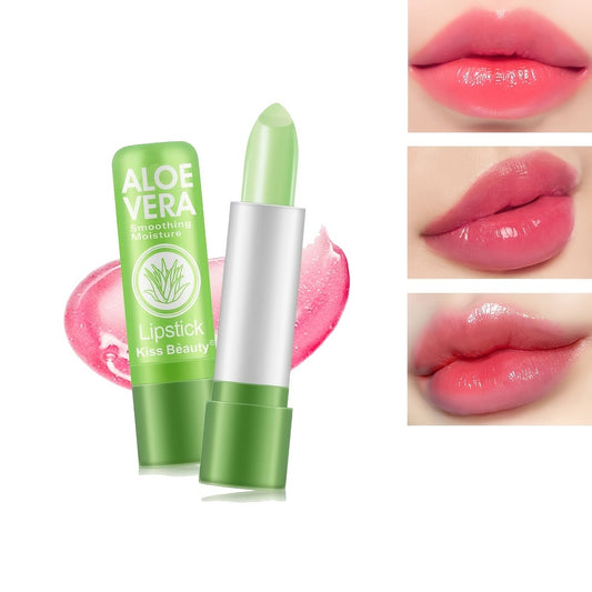 Aloe Vera Color Changing Lipstick - Long Lasting Lip Care with Nutritious Plumper Effect and Magic Temperature Color Change - Moisturizing Matte Makeup