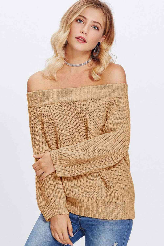 Double Take Off-Shoulder Long Sleeve Sweater