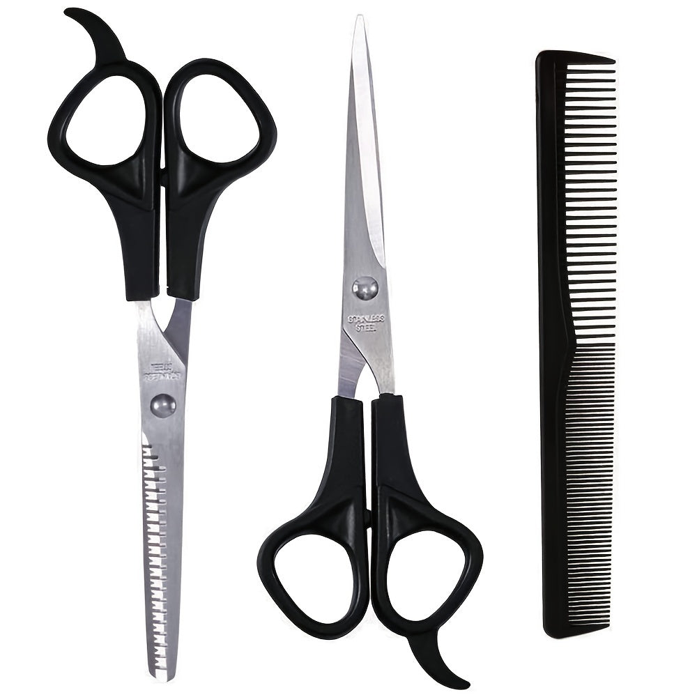 3pcs Set Hair Scissors Kit - 6.7'' Hair Cutting Shears for Men, Women, Barbers, Kids, Adults & Pets