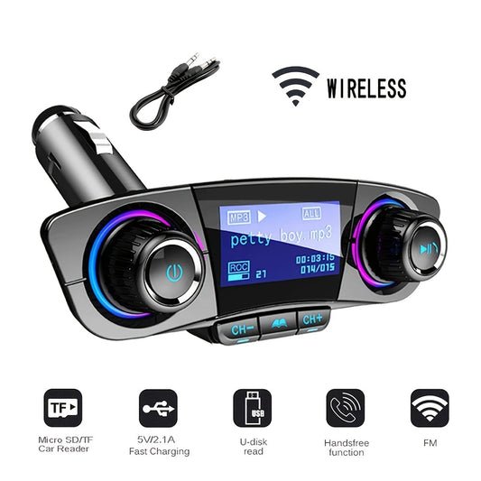 Bluetooth Handsfree Car FM Transmitter MP3 Player Adapter Charger - Keep Your Hands Free!