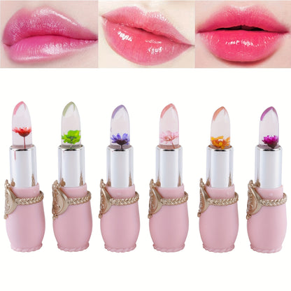 6 pcs Moisturizing Temperature Changing Lipstick - Long Lasting Nourishing Lip Balm with Peach Flavor