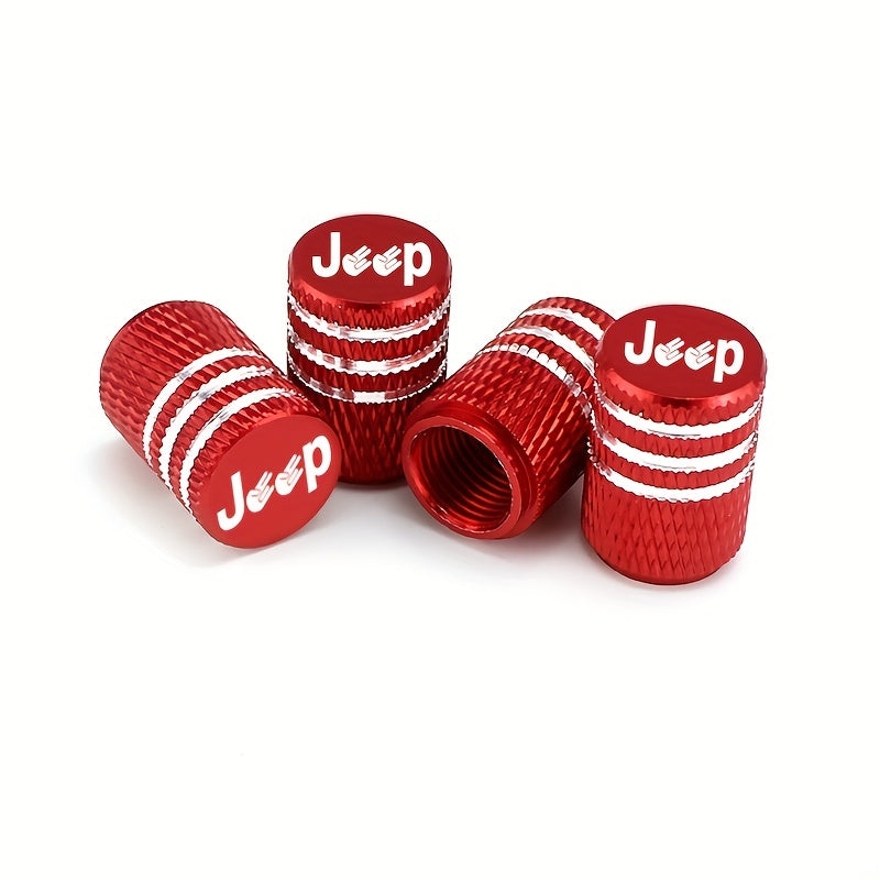 4pcs/set For Jeep Logo Wrangler JK JL Grand Cherokee Commander Renegade Compass Liberty Alloy Car Wheel Tire Valve Stem Cap Accessories