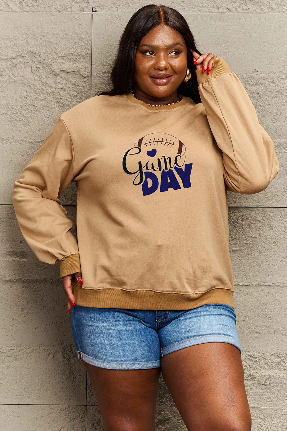 Simply Love Full Size Drop Shoulder Graphic Sweatshirt