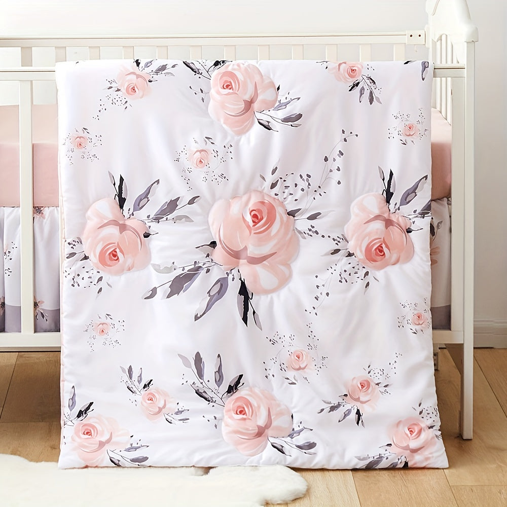 Couette de berceau de bébé, couverture de bébé pour tout-petits pour garçons et filles, couette douce toutes saisons, couverture de literie de pépinière de fleurs 