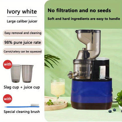 US Plug 5PCS Cold PrHurom Slow Masticating Juicer, 500W Matte BlackJuicer Machine, Slow Juicer Cold Press With 5.1" Wide Feed Chute, Vegetable And Fruit, Commercial Household Use With Juice Cap Coarse S