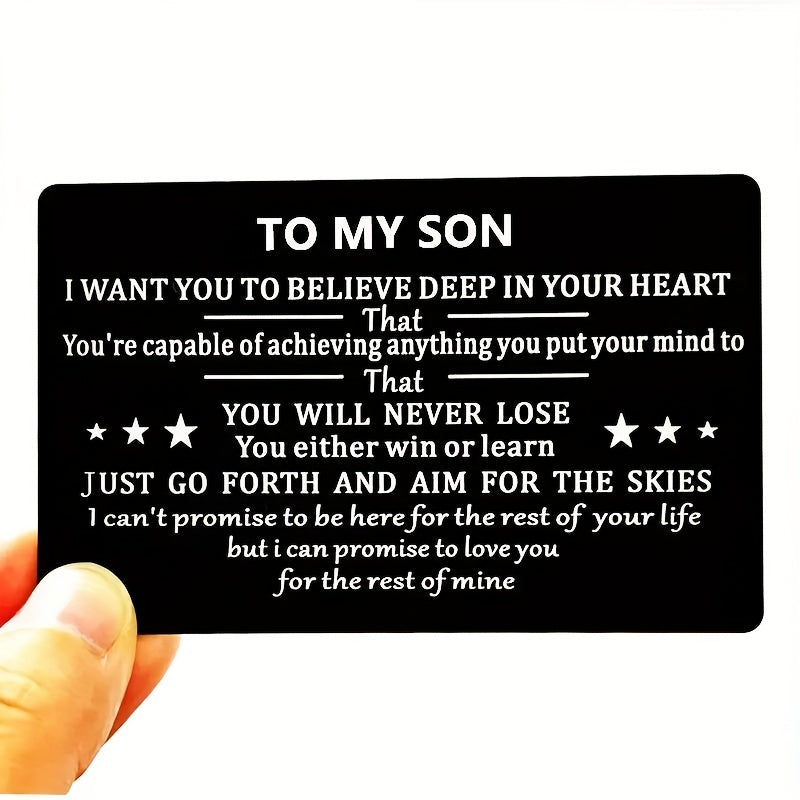 Wallet Insert Card Engraved Card For Daughter Son Grandson Granddaughter Gifts Aluminum Alloy Wallet Insert Card Love Note Cards