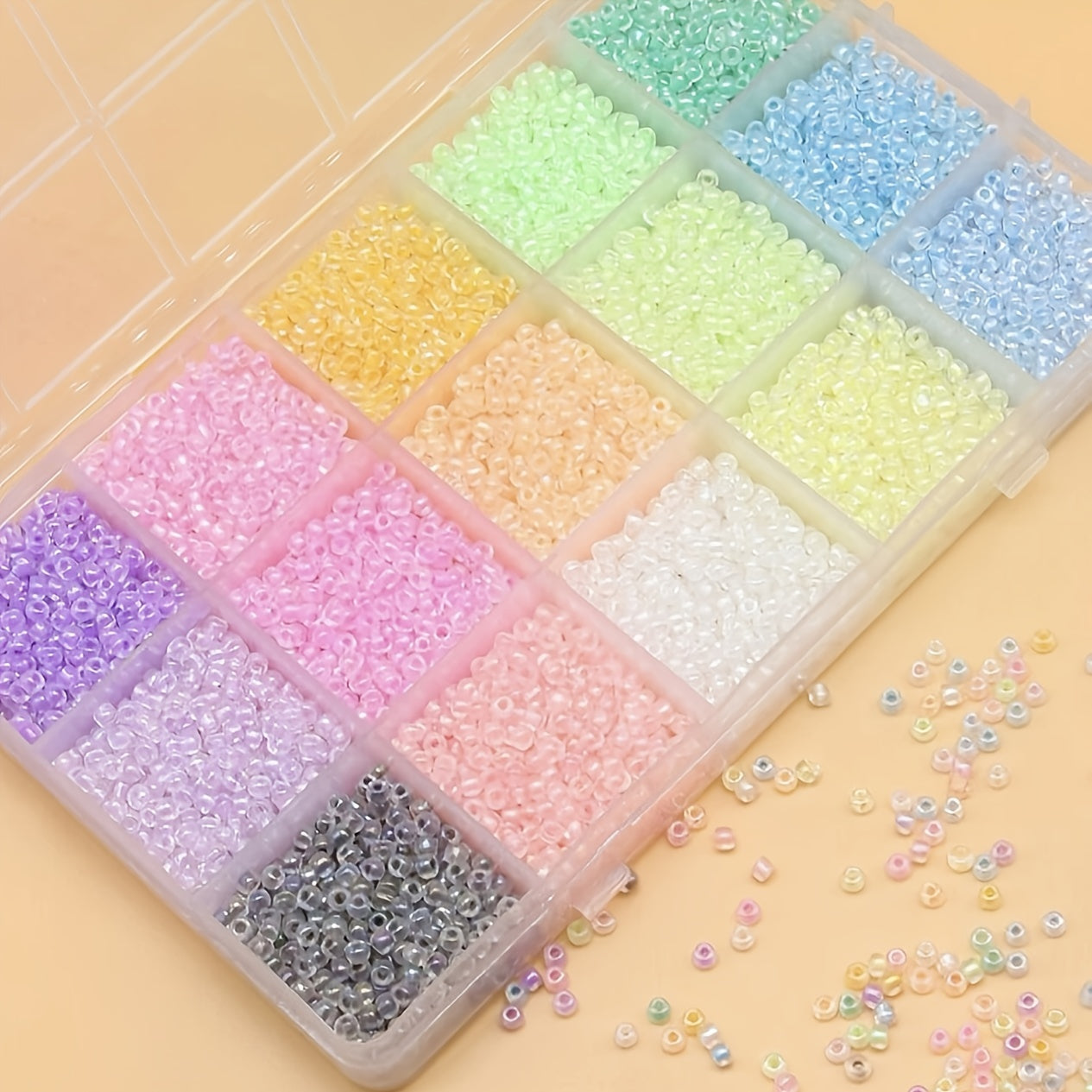 15 Colors Luminous Glass Beads Box DIY Jewelery Box