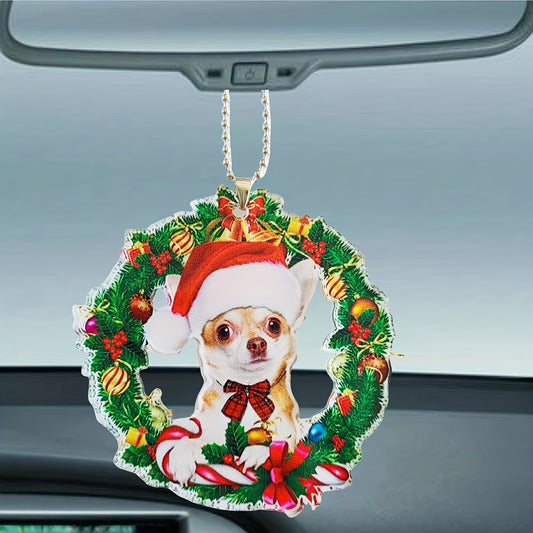 1pc New Creative Christmas Stocking Gloves Garland Cute Puppy Acrylic Car Hanging Decorations Halloween Christmas Tree Ornaments Home Decorations