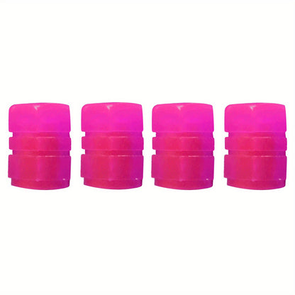 Upgrade Your Vehicle with These 4pcs Colorful Glowing Tire Valve Caps!