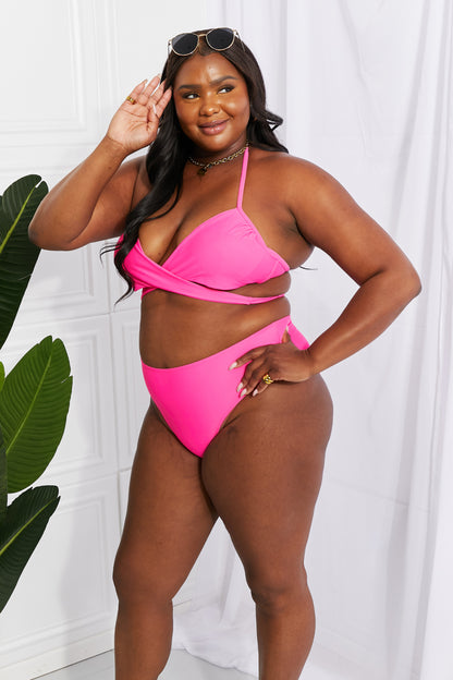 Marina West Swim Summer Splash - Ensemble de bikini dos nu en rose