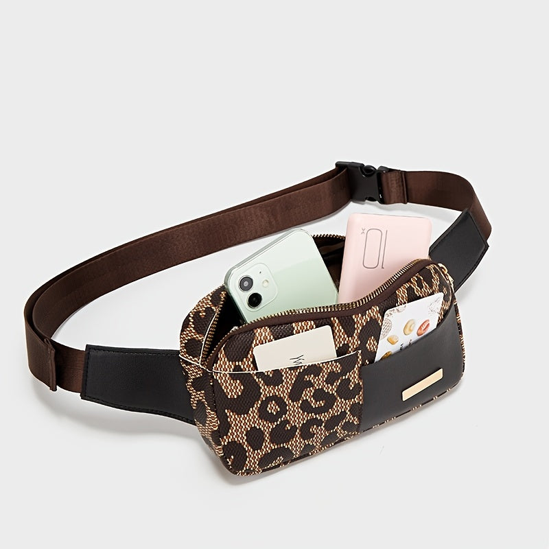 Stylish Leopard Pattern Chest Bag - Perfect for Outdoor Sports & Phone Carrying!