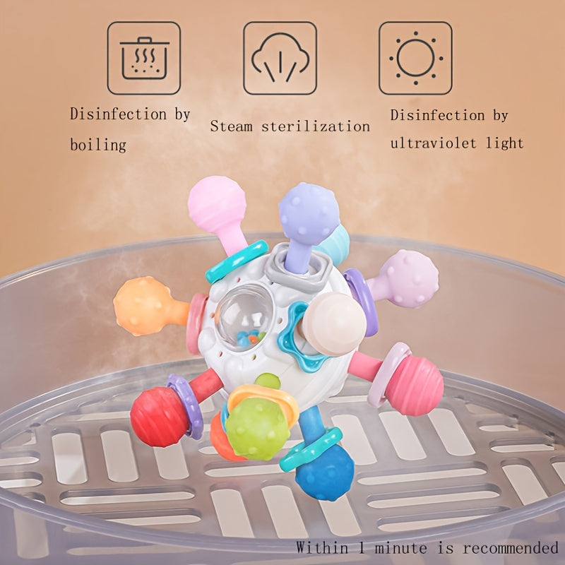 Balle à main pour bébé : balle à colle douce pour les 0 à 3 ans - jouet de dentition et hochet à main parfaits ! 