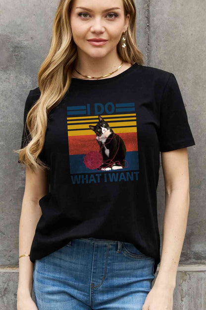 Simply Love Full Size I DO WHAT I WANT Graphic Cotton Tee