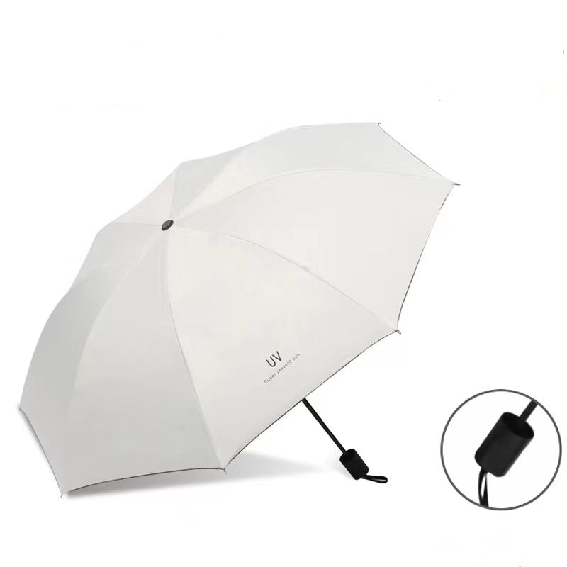 Parapluie en vinyle à 8 os, parapluie pliant manuel pour protection solaire, déplié sous le parapluie 38,1 pouces, parapluie de protection solaire avec revêtement pour femmes et hommes, 