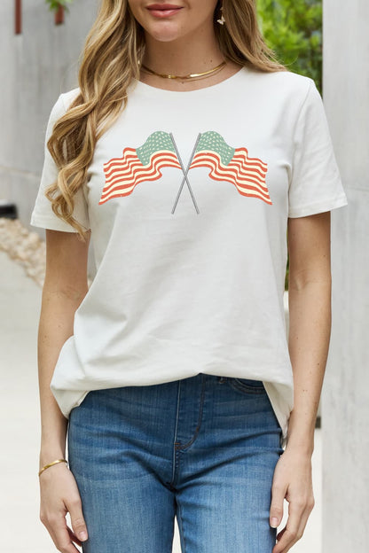 Simply Love US Flag Graphic Cotton Tee