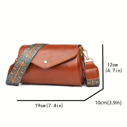 Vintage Style Shoulder Bag, Simple Flap Purse With Removable Strap, Women's Crossbody Bag (7.4*4.7*4.7) Inch