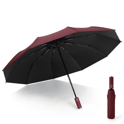 Stay Dry in Any Weather with this Fully Automatic 10 Ribs Rain Or Shine Umbrella - Multiple Colors Available!