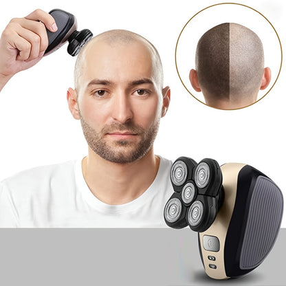 The Ultimate Cordless Rechargeable Electric Hair Shaver - Wet/Dry Skull & Bald Head Razor with Rotary Blades, Clippers, Nose Trimmer, Brush & Massager