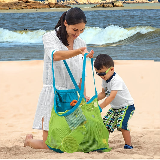 1pc Mesh Beach Bag & Tote: Perfect for Sand Toys & Beach Nets!