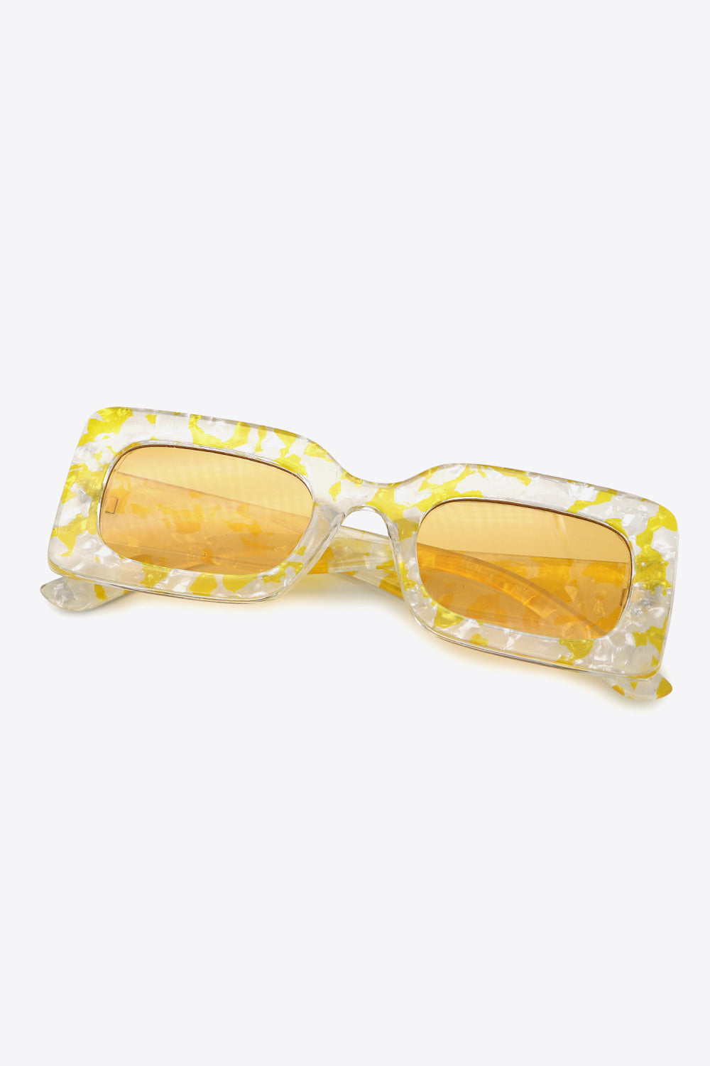 Lunettes de soleil rectangulaires en polycarbonate écaille de tortue