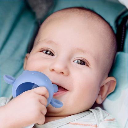 Jouets de dentition en silicone adaptés aux bébés-anneaux de dentition à cliquetis, tétines et anneaux de dentition en forme de champignon sans BPA pour un confort apaisant 