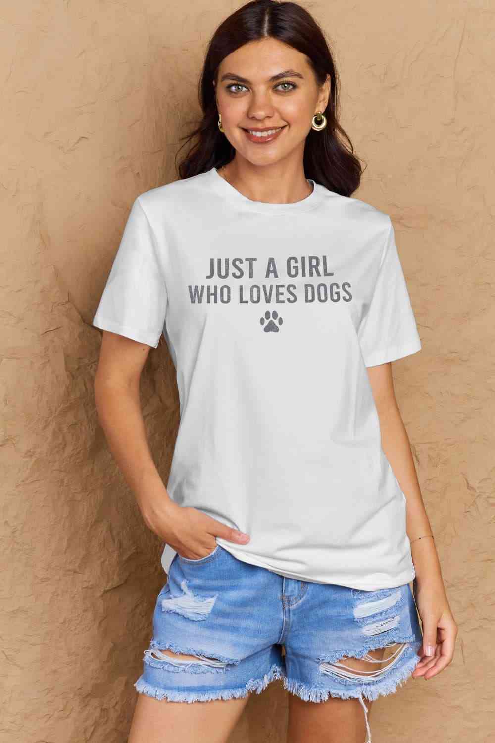 Simply Love T-shirt en coton avec motif patte de chien pleine taille