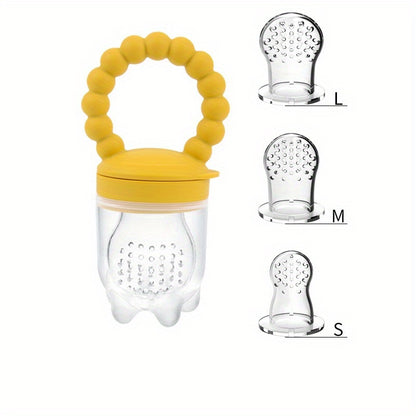 3pcs Children's Silicone Fruit & Vegetable Feeder with Handle - Perfect Food Supplement Pacifier!