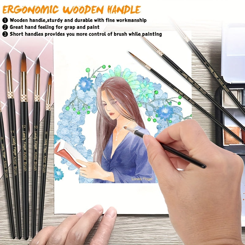 12-Piece Professional Paint Brush Set - Perfect for Acrylic, Watercolor & Oil Painting!