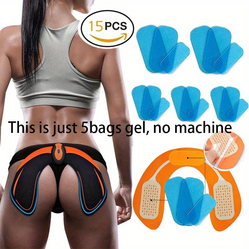 15pcs Gel Pads Replacements For EMS Muscle Stimulator Hips Trainer Buttock Muscle Massage Replacement Gel Sheets, Special For EMS Butt Muscle Trainer, Butt Toner, Buttocks Trainer Accessories