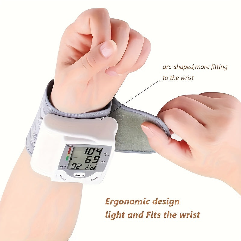 Wrist Blood Pressure Machine - Wrist Precise Automatic High Blood Pressure Monitor Portable LCD Heart Rate Monitor With Storage Box