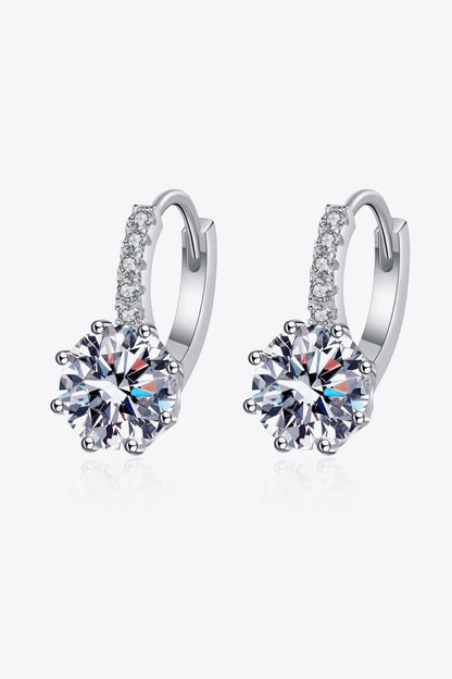 Boucles d'oreilles en argent sterling 925 moissanite 4 carats