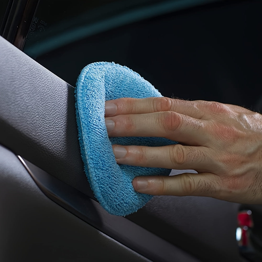 12 Pack of Blue Microfiber Wax Applicator Pads - Perfect for a Shiny Finish!