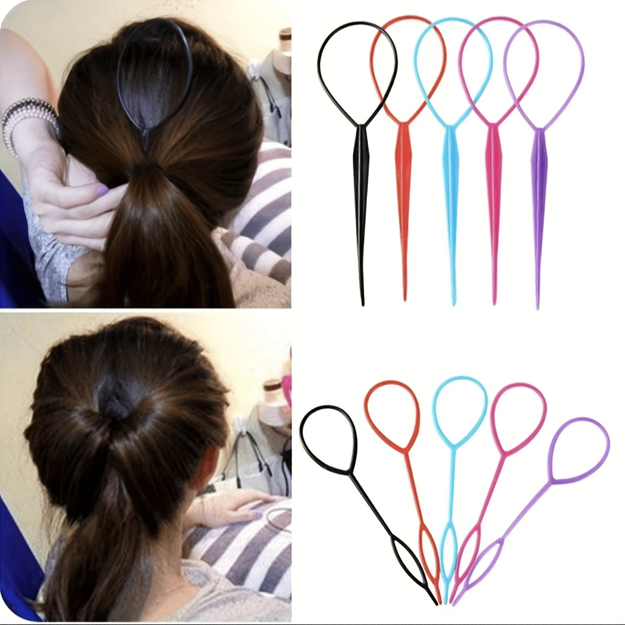 Topsy Tail Hair Braided Ponytail Maker, Hair Tail Tools, French Braid Tool Loop For Hair Styling