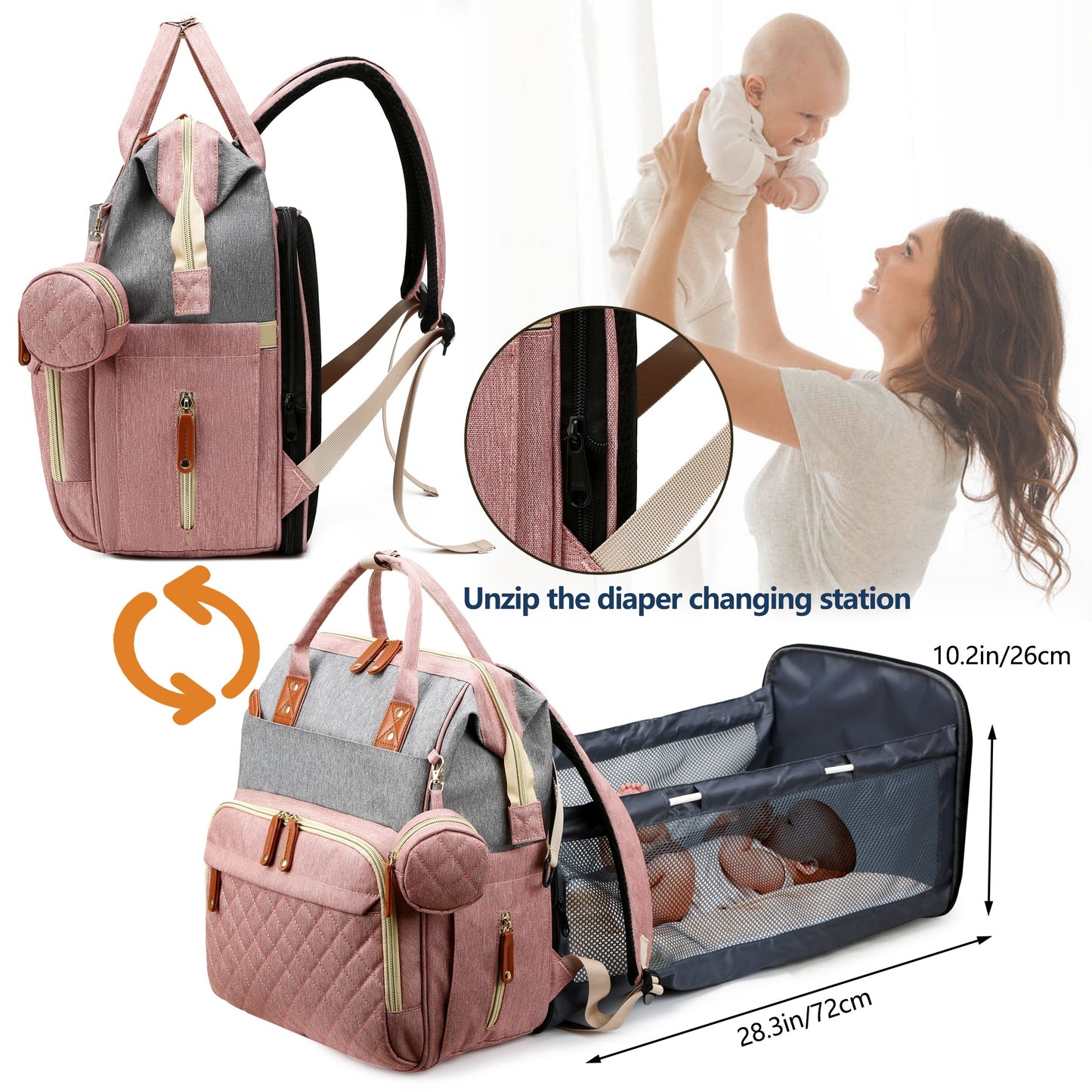 Le sac pour bébé parfait : imperméable, multifonctionnel et doté d'une station à langer - Le cadeau essentiel ultime pour le nouveau-né ! 