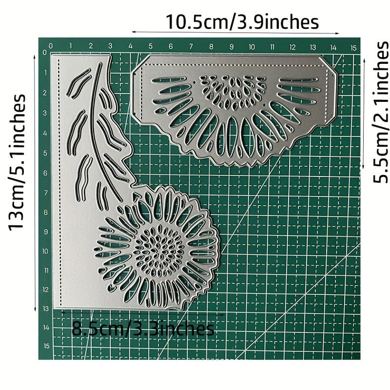 2Pcs Metal Cutting Dies Stencils Flower For DIY Scrapbooking Album Stamp Paper Card Embossing Die Cut