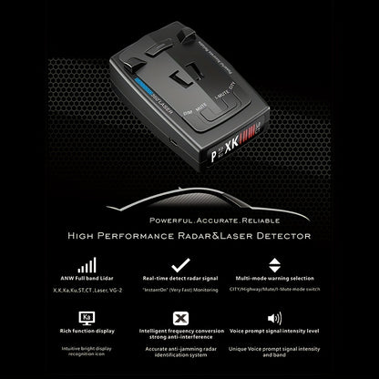 Speed Up Safely: Car Radar Detector RAD2000 12V with Voice Prompt, LED Display, City/Highway Mode & 360° Automatic Detection