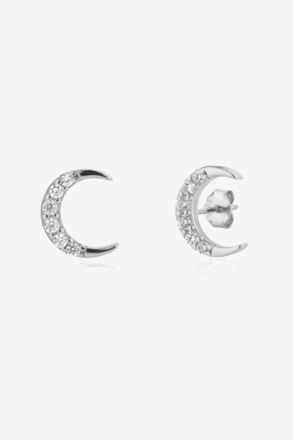 Boucles d'oreilles à tige en argent sterling 925 avec zircon et lune