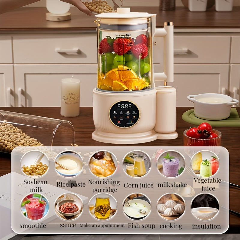 1pc 1500ml High-Capacity Electric Juicer for Soy Milk and More - Perfect for 2-8 People