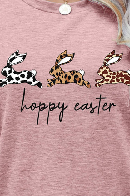 HOPPY EASTER Bunny Graphic Tee Shirt