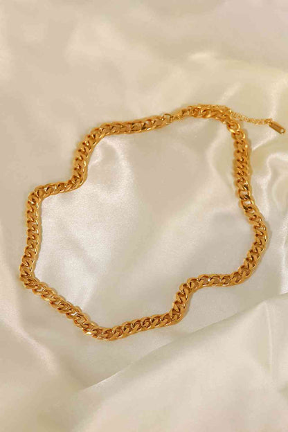 Collier minimaliste à chaîne gourmette plaqué or 18 carats