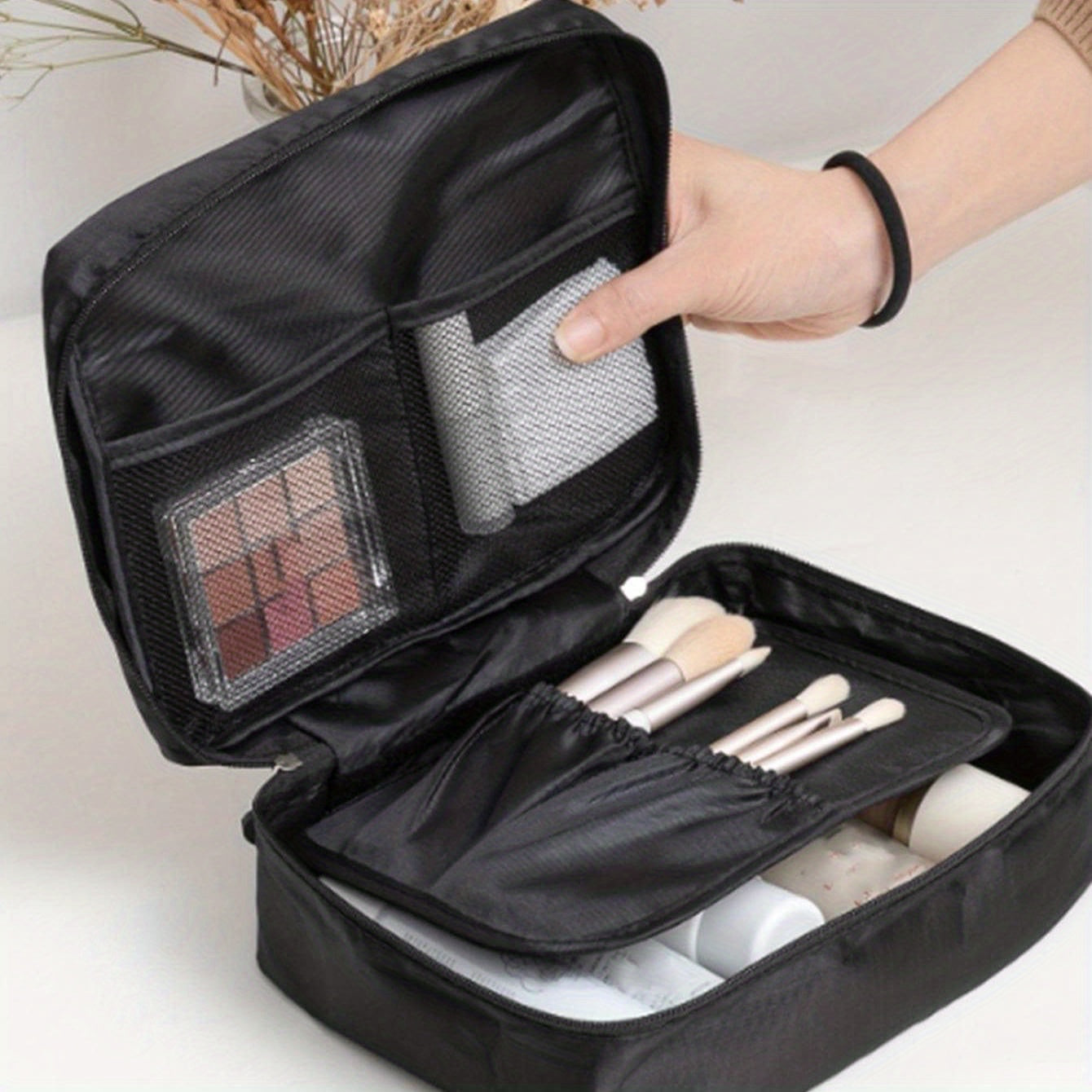 1pc Portable Zipper Toiletry Bag, Multifunctional Travel Storage Bag, Cosmetics Bag