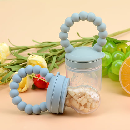 Ensemble tétine et anneau de dentition pour bébé – Morsure de fruits et légumes, artefact de complément alimentaire et bâton molaire – Protège-main en silicone pour votre tout-petit ! 