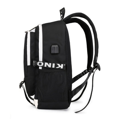 2022 Explosive King & Queen Street Print Backpack: USB Rechargeable Leisure School Bag for Youth