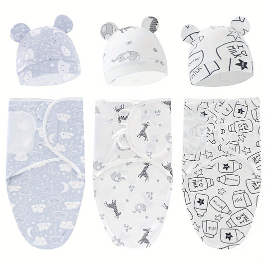 The Perfect Swaddle for Newborns: 1 Set of Small & Medium-Sized Swaddling Sleeping Bags for Boys & Girls, Easy Wrapping & Preventing Startle Reflex.