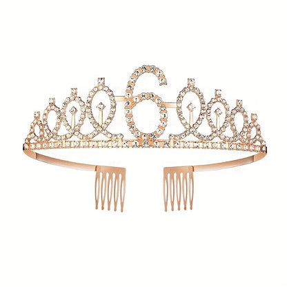 1 pièce, couronne d'anniversaire du 3e au 18e anniversaire, couronne de cristal, décoration d'anniversaire, fournitures de fête de joyeux anniversaire, décoration d'anniversaire, décoration de fête, fournitures de fête 