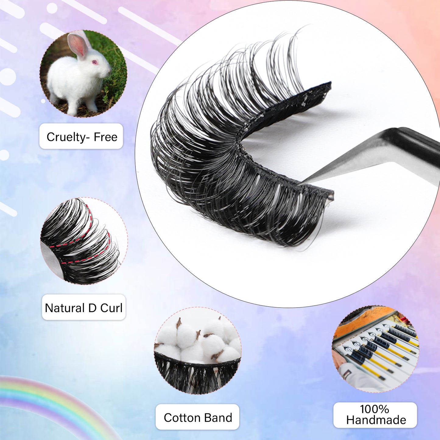 10 Paris Fluffy False Eyelashes, 3D Natural Look Lashes For Women, Volume Soft EyeLashes, DH06-03