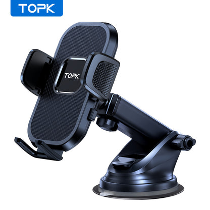 TOPK 2023 Support de téléphone de voiture amélioré – Support mains libres pour pare-brise de tableau de bord pour tous les smartphones – Prise sûre et stable – Installation et retrait faciles 