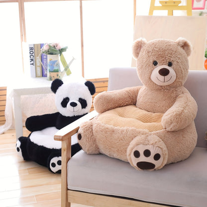 L'accessoire parfait pour la chambre de bébé : canapé en peluche pour enfant panda marron/noir 50 cm/19,68'' – Super doux, lavable et parfait pour les enfants ! 