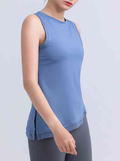 Round Neck Sleeveless Sports Tank Top